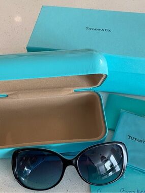 Tiffany & Co. Black Frames with Blue Gradient Lenses Women's Sunglasses